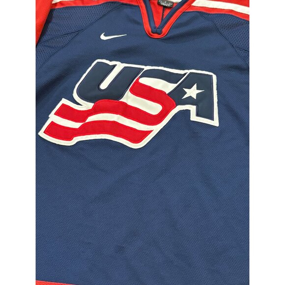 Nike Team USA 2002 Salt Lake City Olympics Blue Stitched Hockey Jersey Men's L - Picture 5 of 9